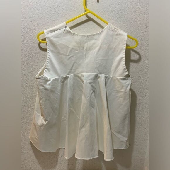 Iris & Ink Top white top size  8 US /12 UK strapless asymmetrical back pleated - Picture 7 of 9